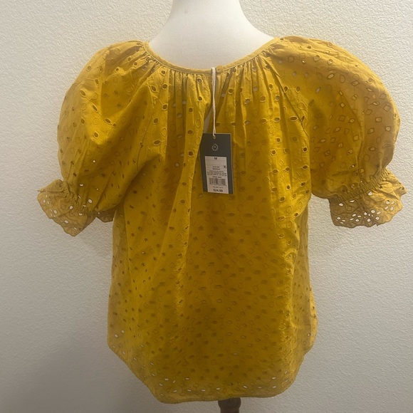 Universal Thread Mustard Eyelet Blouse - Picture 3 of 3